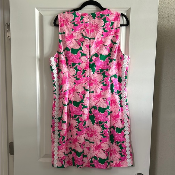 Floral Pink and Green Sleeveless Dress - Picture 5 of 5